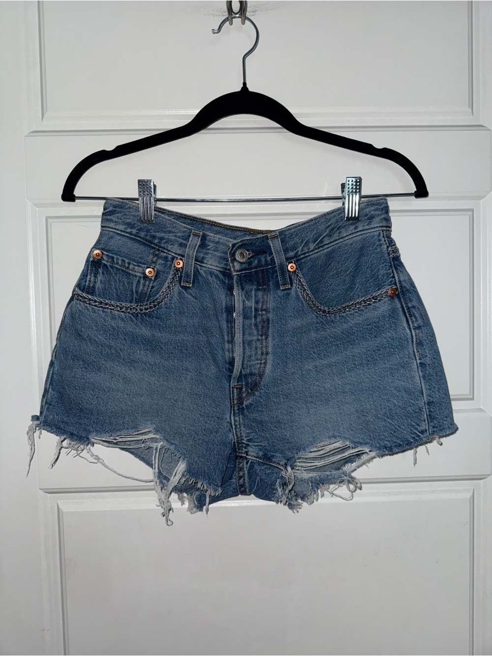 Levi’s 501 Denim Shorts with Pocket Embroidery